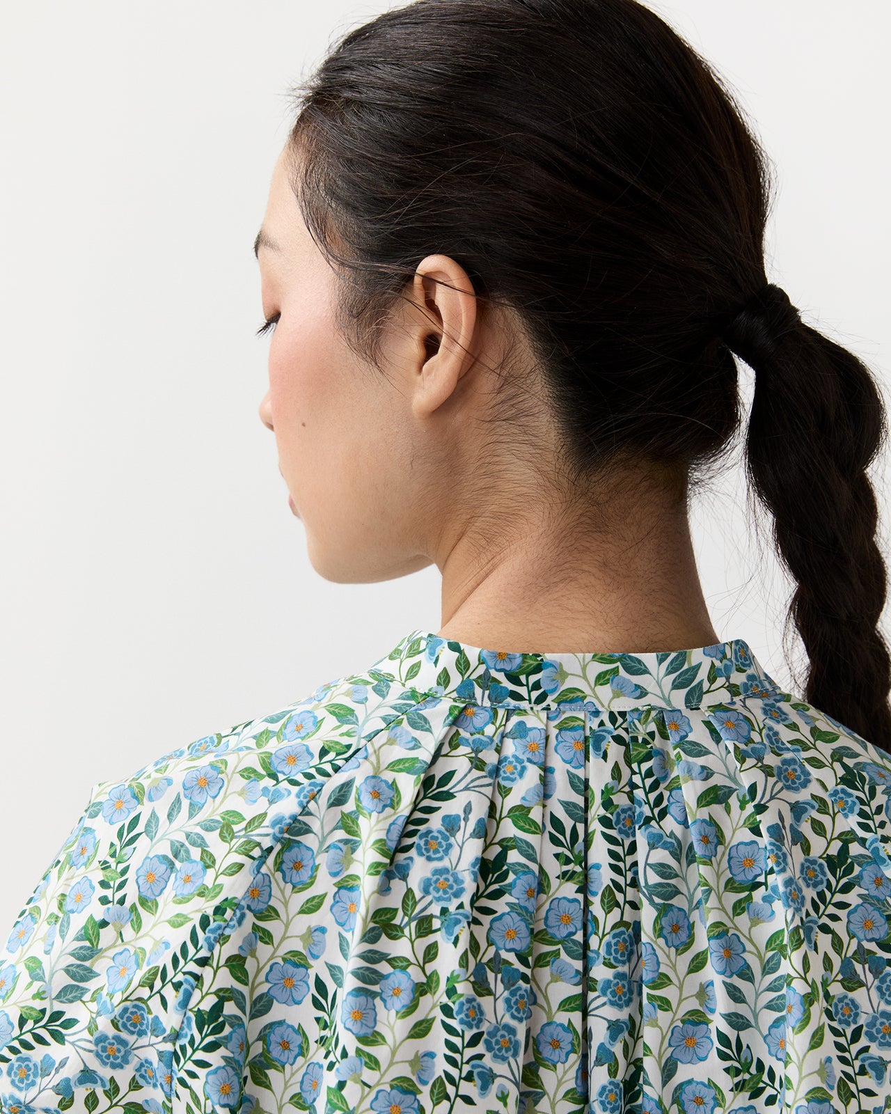 Sienna Top in Blue/Green Viger's Vine Liberty Fabric