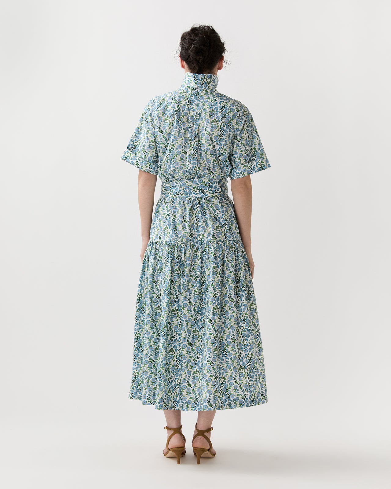 Nathalie Dress in Blue/Green Viger's Vine Liberty Fabric - XS by Ann Mashburn Nathalie Dress in Blue/Green Viger's Vine Liberty Fabric - XS by Ann Mashburn