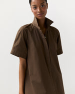 Load image into Gallery viewer, Riley Dress in Coffee Paperweight Stretch Poplin
