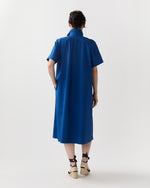 Load image into Gallery viewer, Riley Dress in Marine Paperweight Stretch Poplin
