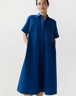 Load image into Gallery viewer, Riley Dress in Marine Paperweight Stretch Poplin
