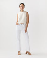 Load image into Gallery viewer, Gia Frill Shell Top in Natural Leaves Knit Jacquard
