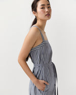 Load image into Gallery viewer, Josie Dress in Navy/Ivory Double Stripe Cotton
