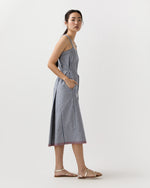 Load image into Gallery viewer, Josie Dress in Navy/Ivory Double Stripe Cotton

