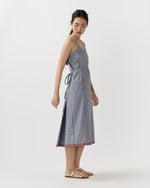 Load image into Gallery viewer, Josie Dress in Navy/Ivory Double Stripe Cotton
