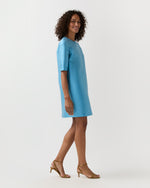 Load image into Gallery viewer, Short Paige Dress in Celest Mikado
