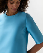 Load image into Gallery viewer, Short Paige Dress in Celest Mikado

