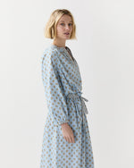 Load image into Gallery viewer, Sienna Top in French Blue/Tangerine Mixed Floral Printed Poplin
