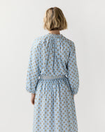 Load image into Gallery viewer, Sienna Top in French Blue/Tangerine Mixed Floral Printed Poplin
