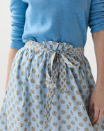 Load image into Gallery viewer, Mathilde Skirt in French Blue/Tangerine Mixed Floral Printed Poplin
