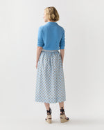 Load image into Gallery viewer, Mathilde Skirt in French Blue/Tangerine Mixed Floral Printed Poplin
