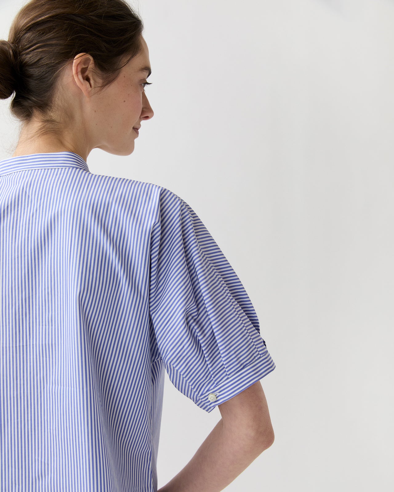Perry Shirt in Blue Bengal Stripe Poplin