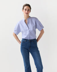 Perry Shirt in Blue Bengal Stripe Poplin