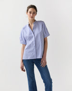 Load image into Gallery viewer, Perry Shirt in Blue Bengal Stripe Poplin
