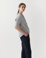 Load image into Gallery viewer, Sage Blouse in Navy/Ivory Graph Check
