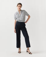Load image into Gallery viewer, Sage Blouse in Navy/Ivory Graph Check

