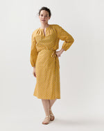 Load image into Gallery viewer, Adley Wrap Skirt in Yellow Provençal Rustic Poplin
