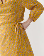 Load image into Gallery viewer, Adley Wrap Skirt in Yellow Provençal Rustic Poplin

