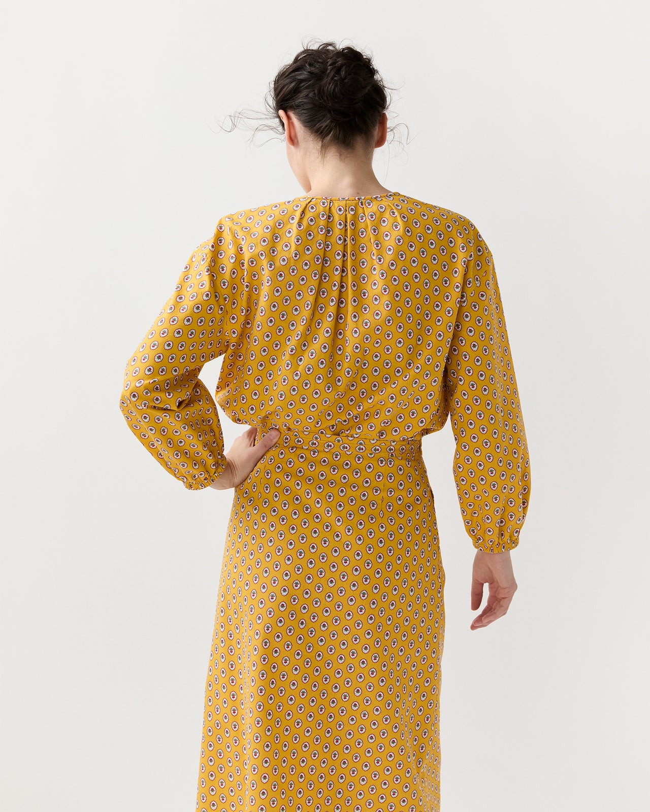 Alma Blouse in Yellow Provençal Rustic Poplin