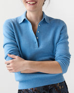 Load image into Gallery viewer, Connor Sweater in Cameo Blue Cotton/Silk
