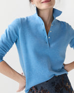 Load image into Gallery viewer, Connor Sweater in Cameo Blue Cotton/Silk
