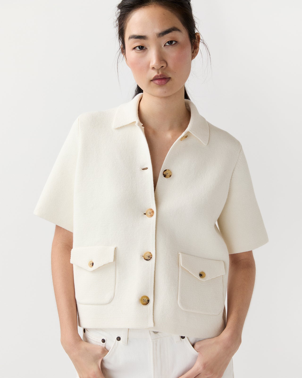 Devon Jacket in Ivory Cotton/Linen