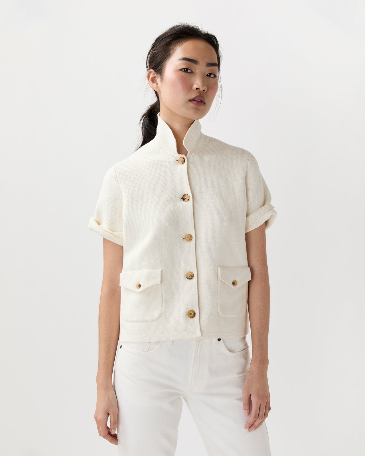 Devon Jacket in Ivory Cotton/Linen
