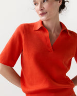 Load image into Gallery viewer, Alison Sweater in Bright Orange Cotton/Silk

