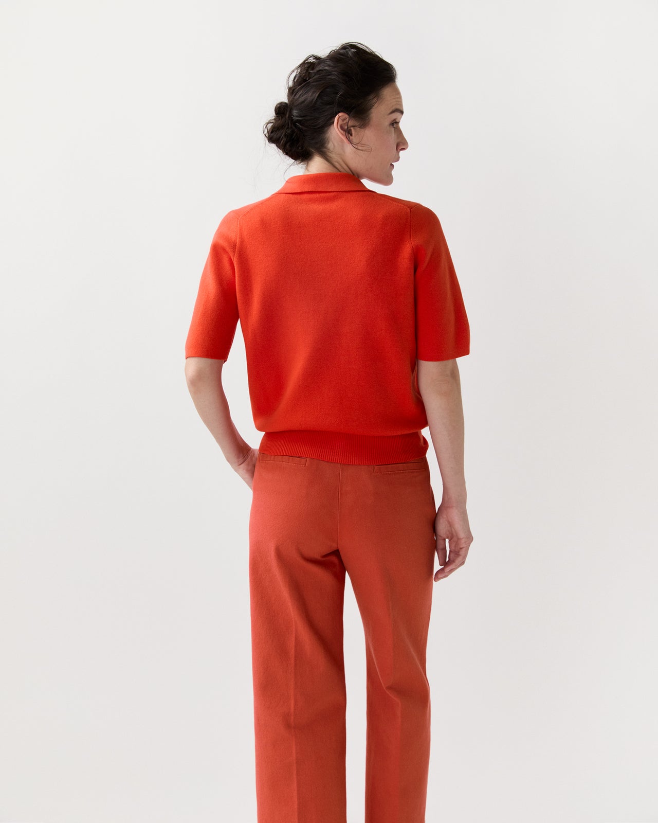 Alison Sweater in Bright Orange Cotton/Silk