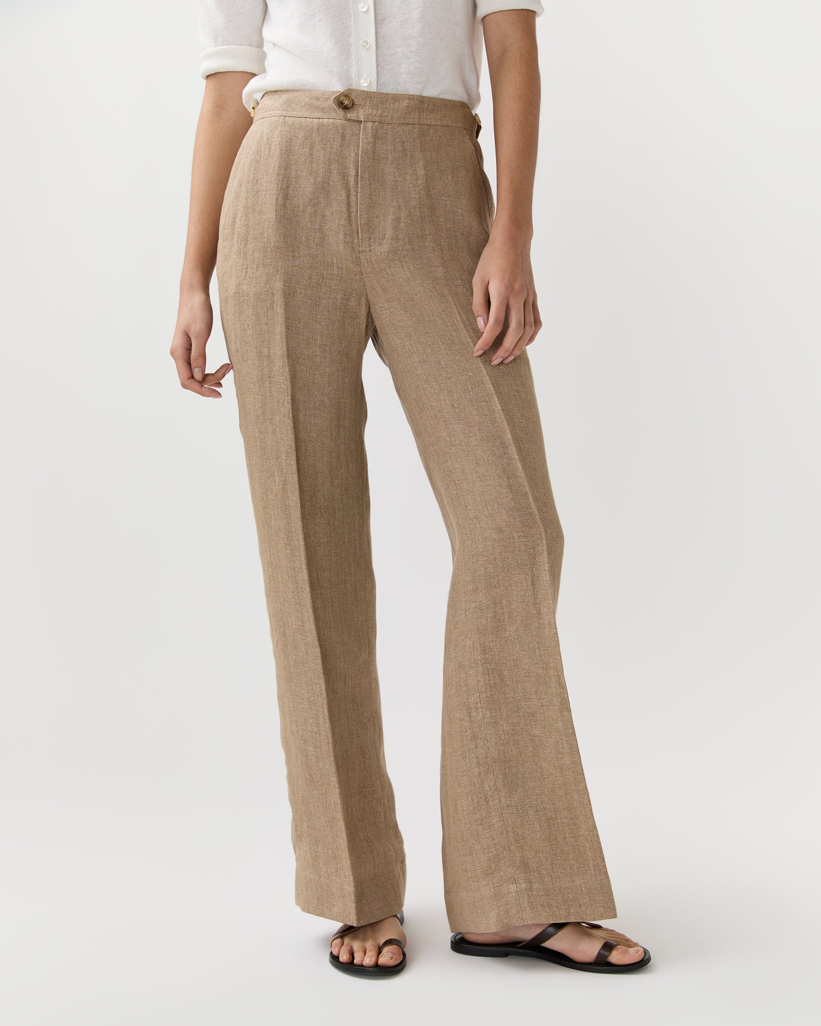 Billie Pant in Flax Linen Twill | Shop Ann Mashburn