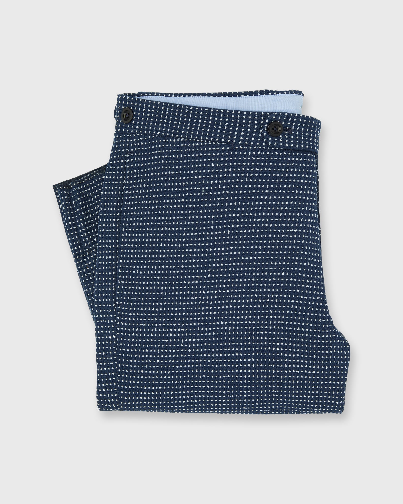 Side-Tab Sport Trouser in Navy/White Dot Jacquard | Sid Mashburn