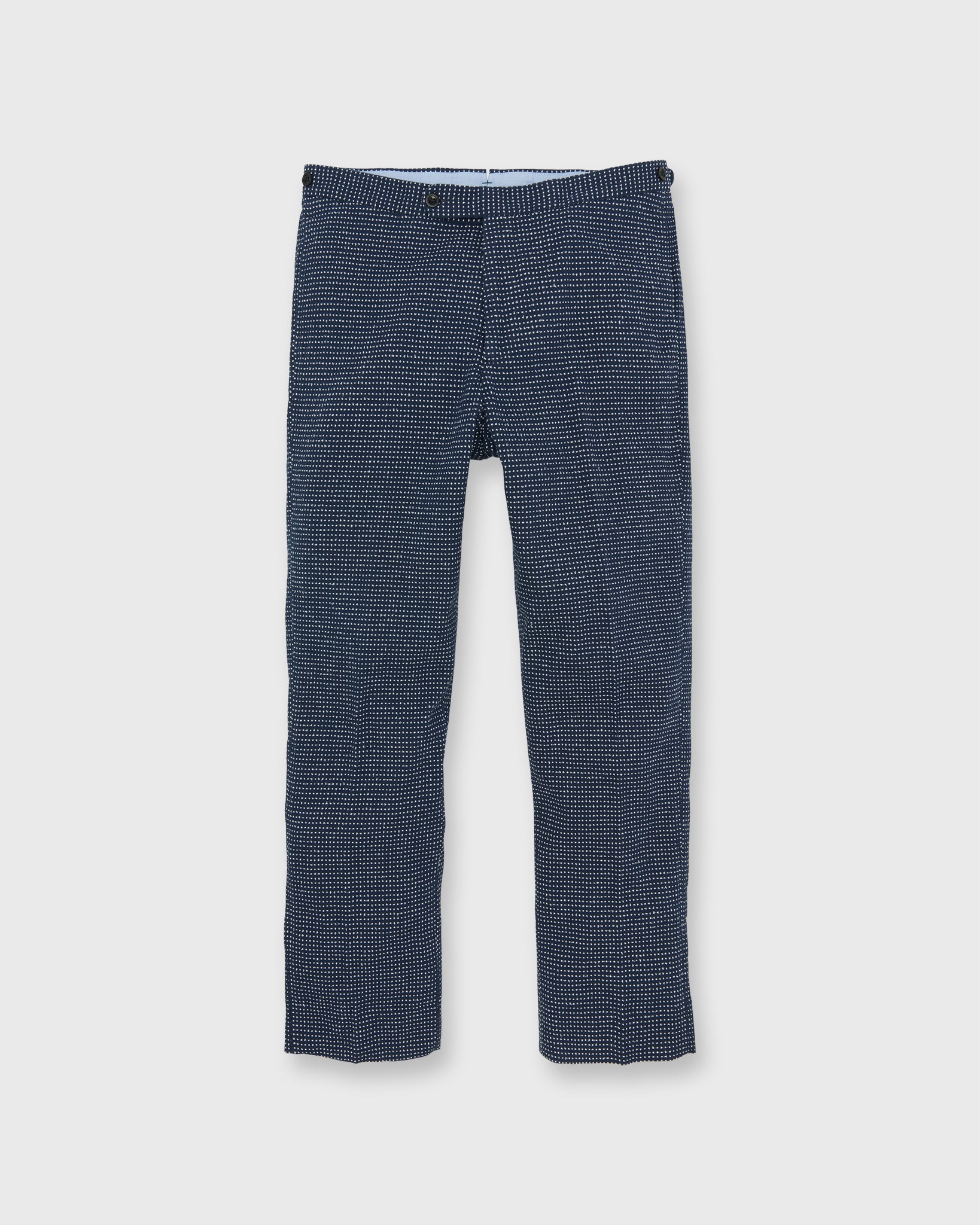 Side-Tab Sport Trouser in Navy/White Dot Jacquard | Shop Sid Mashburn