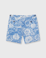 Load image into Gallery viewer, Side-Tab Sport Short in Blue Bahamian Hand Printed Cotton
