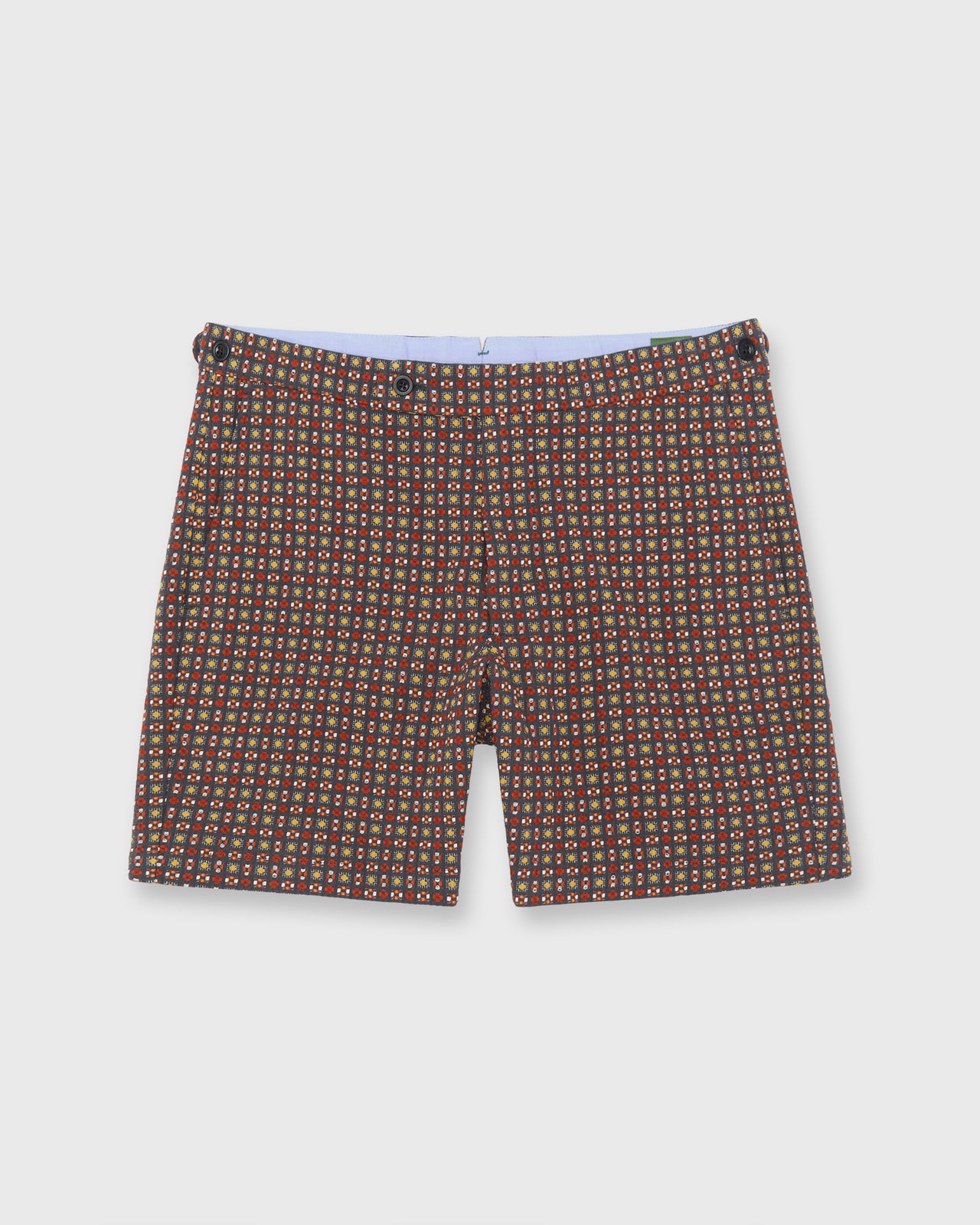 Side-Tab Field Short in Slate/Red/Yellow Square Jacquard