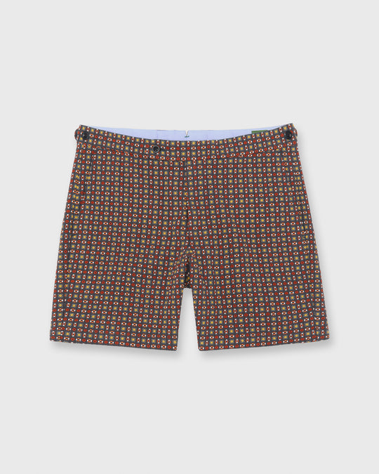 Side-Tab Field Short in Slate/Red/Yellow Square Jacquard