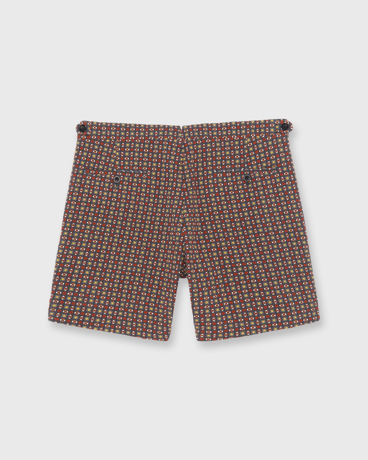 Side-Tab Field Short in Slate/Red/Yellow Square Jacquard