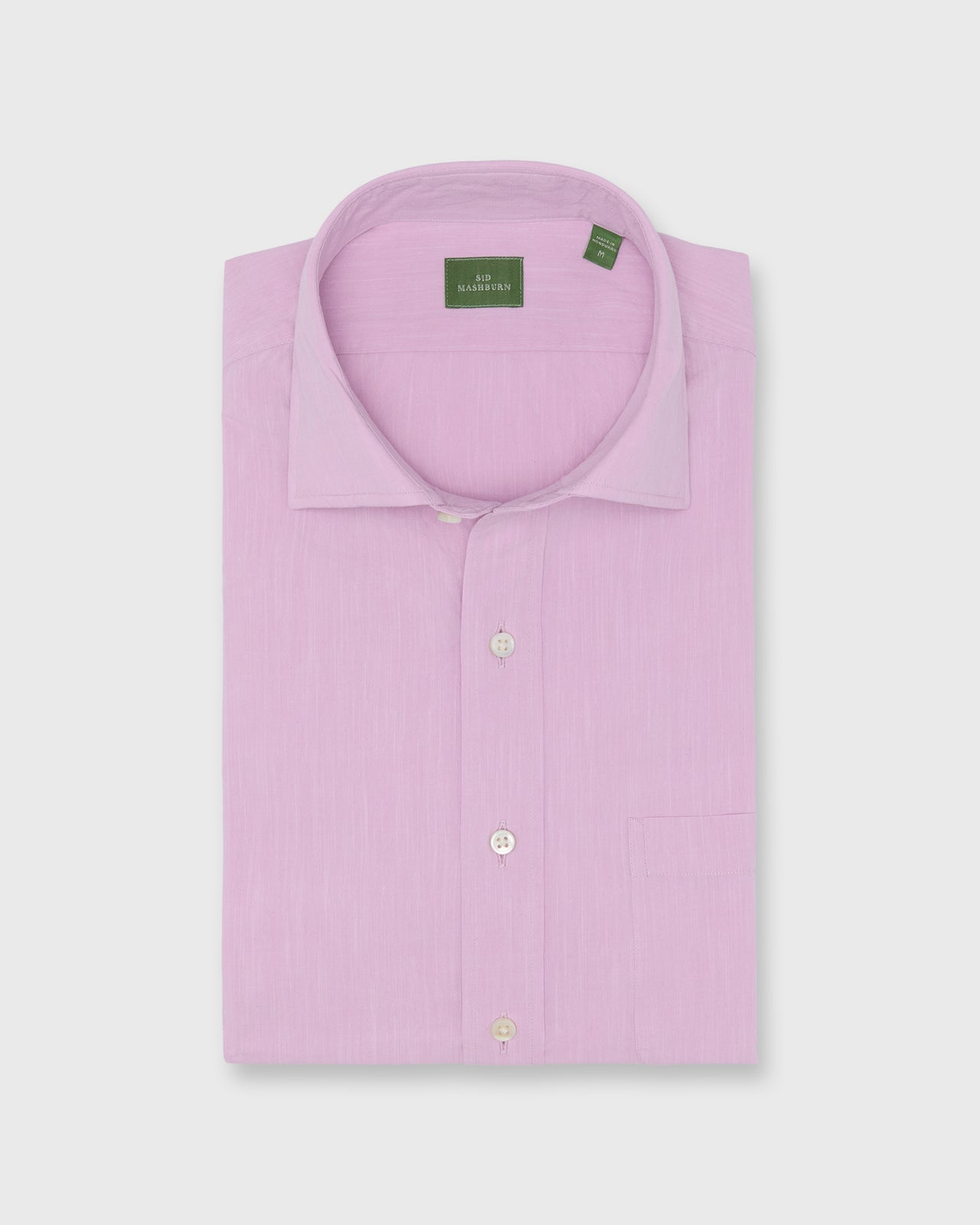 Spread Collar Sport Shirt in Orchid Salt-Washed Chambray