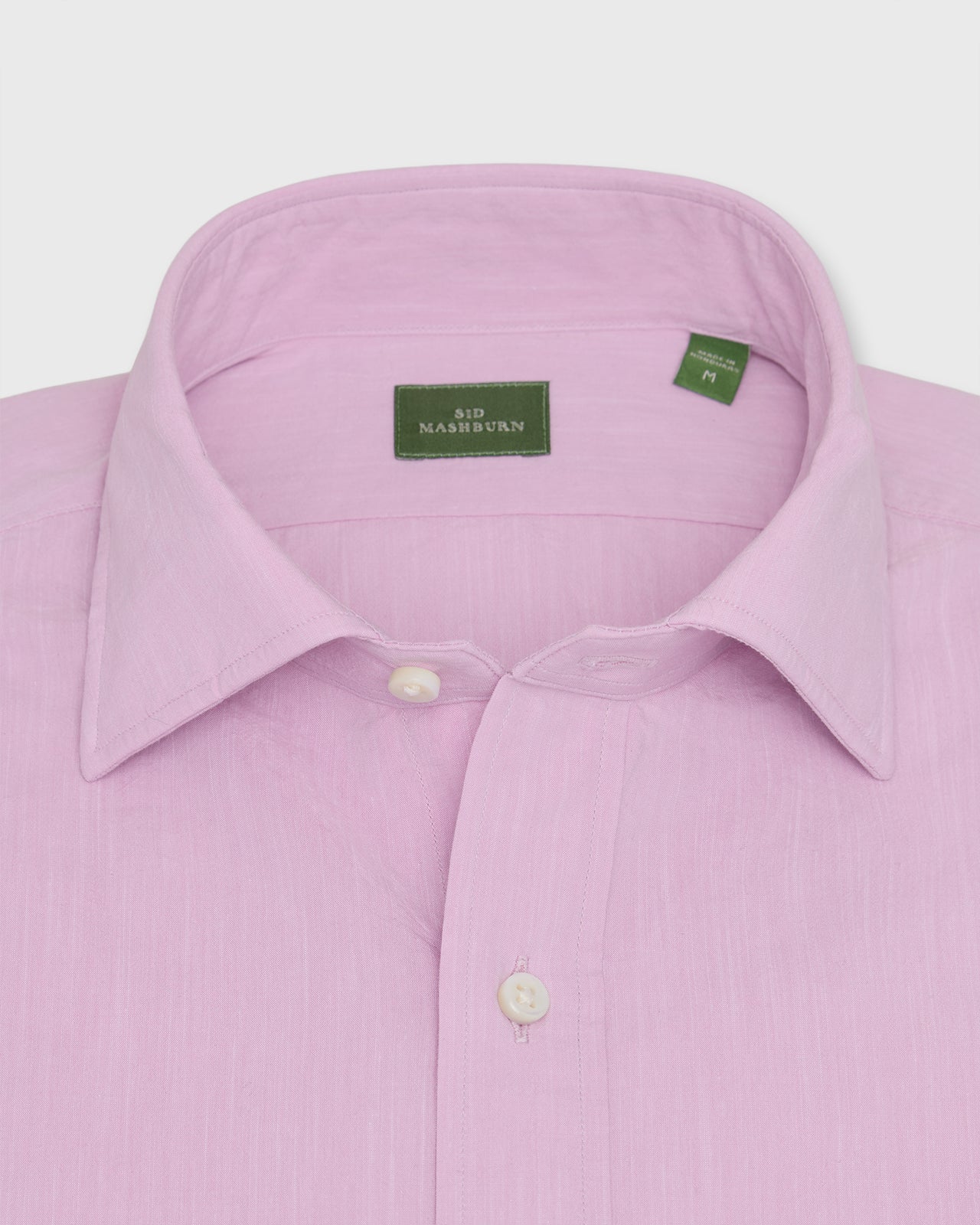 Spread Collar Sport Shirt in Orchid Salt-Washed Chambray