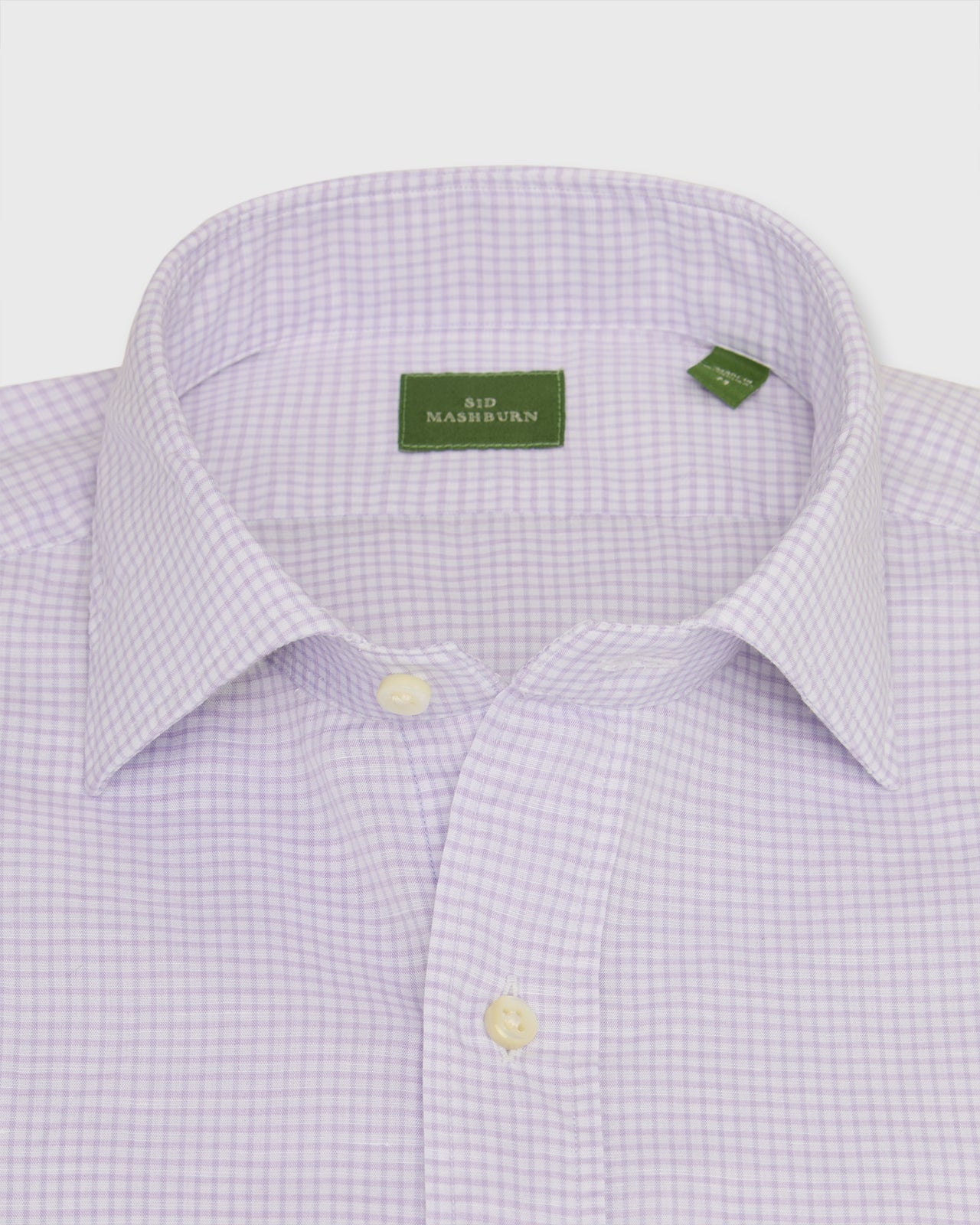 Spread Collar Sport Shirt in Lavender Graph Check Cotolino