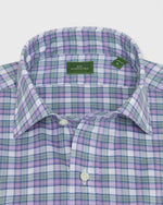 Load image into Gallery viewer, Spread Collar Sport Shirt in Lavender/Sage/Pink Plaid Poplin
