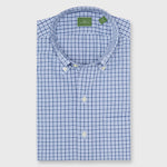 Load image into Gallery viewer, Made-to-Measure Shirt in Blue/Sky Check Poplin
