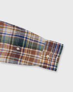 Load image into Gallery viewer, Otto Handmade Sport Shirt in Brown/Blue/Lavender Plaid Linen
