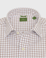 Load image into Gallery viewer, Slim-Fit Spread Collar Sport Shirt in Brown/Sky/Pink Windowpane Poplin
