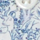 Short-Sleeved Button-Down Sport Shirt in White/Navy Wild Woodland Liberty Fabric