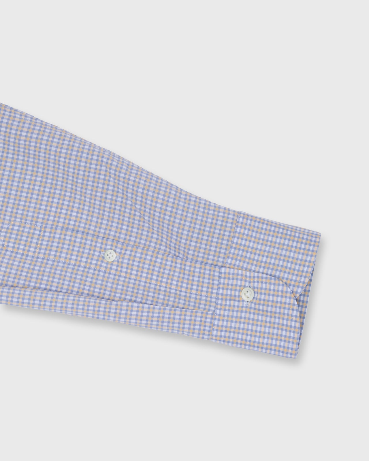 Otto Handmade Sport Shirt in Sky/Peach/White Check Poplin