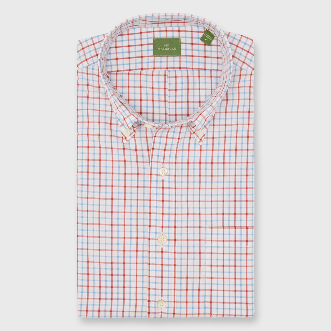 Made-to-Measure Shirt in Berry/Blue Tattersall Poplin
