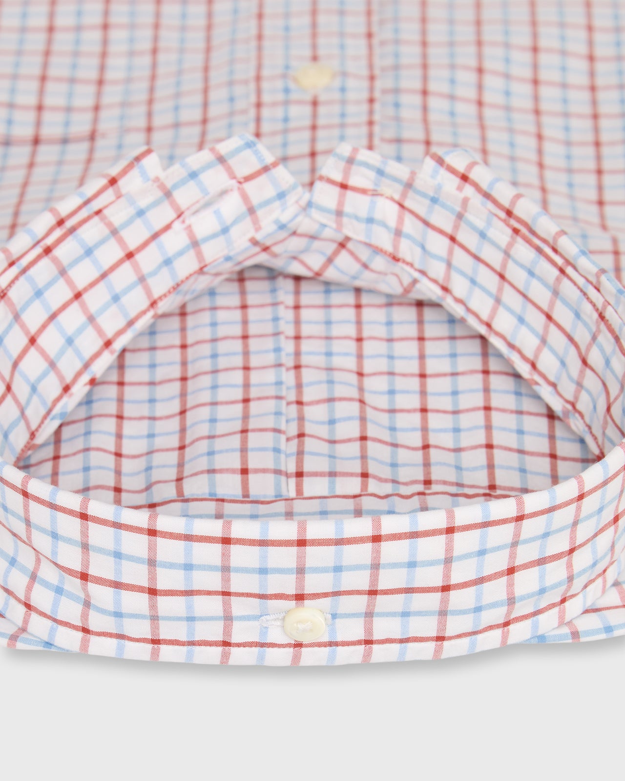 Button-Down Sport Shirt in Berry/Blue Tattersall Poplin