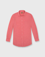 Load image into Gallery viewer, Handmade Spread Collar Sport Shirt in Coral/Bone Windowpane Madras
