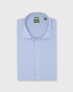 Load image into Gallery viewer, Slim-Fit Spread Collar Sport Shirt in Heather Sky/Green/Blue Multi Tattersall Poplin
