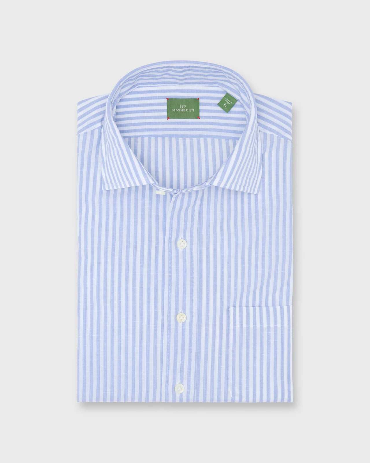 Otto Handmade Sport Shirt in Heather Sky Stripe Cotolino